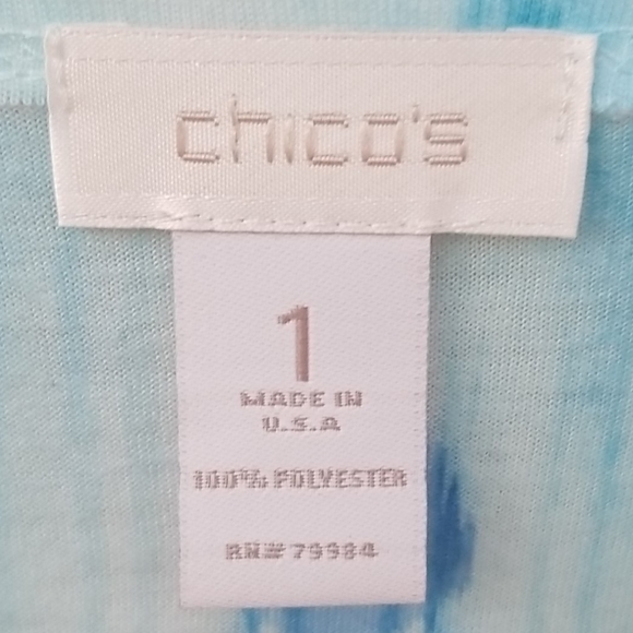 Chicos blue print top with colored stones medium - Picture 4 of 11